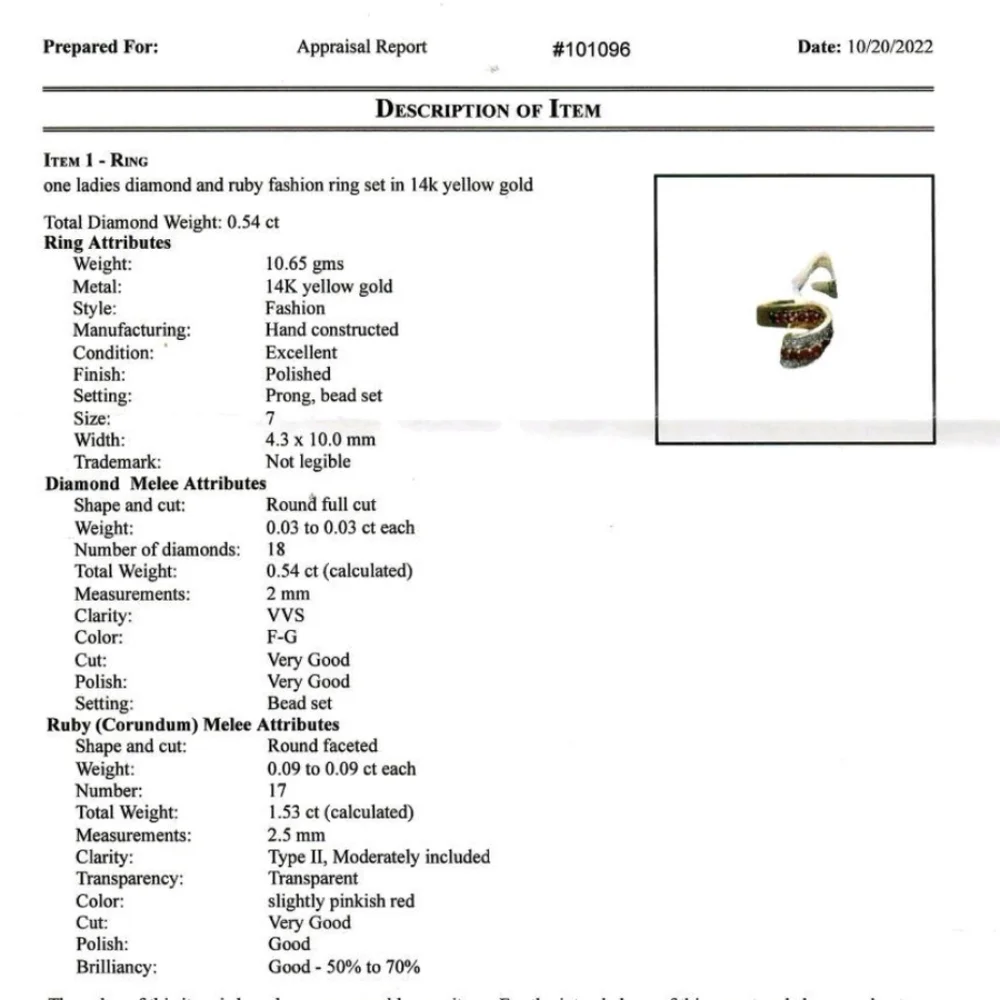 14K Ruby & Diamond Ribbon Ring - Picture 6 of 6
